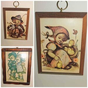 Vintage Lot of 3 Hummel Framed Pictures